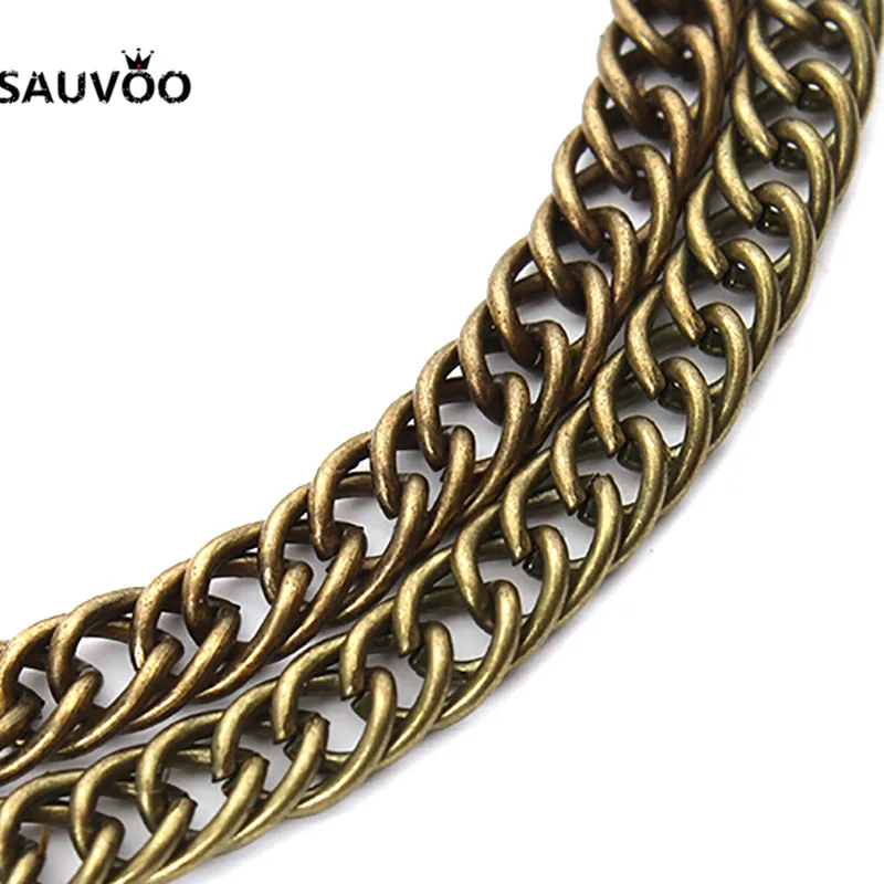 SAUVOO 10 м/лот антикварная бронзовая металлическая плоская цепочка 4*6 мм подходит