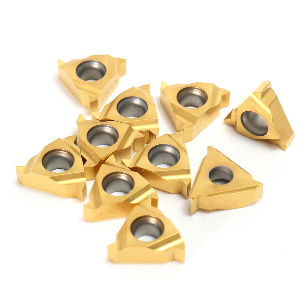 

10Pcs 1/4Inch 11ER A60 CNC Carbide Blades Inserts Lathe Turning Cutting Tool
