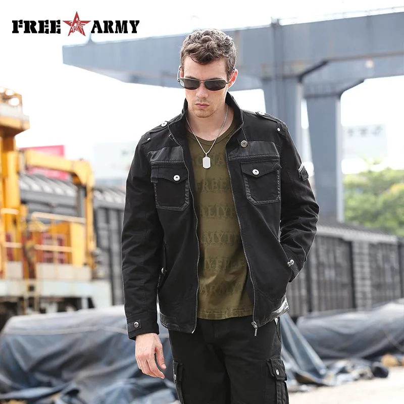 Мужская куртка бомбер в стиле милитари черная приталенная ветровка из денима