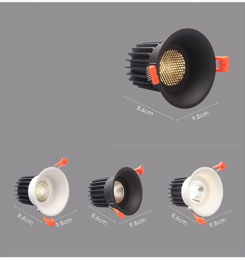 Труба фоновые прожекторы CREE COB 7W10W12W Сотовая сеть Антибликовая светодиодная гостиная спальня обустройство дома