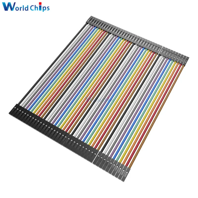 2 X 40pin 80 шт. Dupont кабельная перемычка лента Line разъем гнездо-гнездо 10 см 1P диаметр: 54