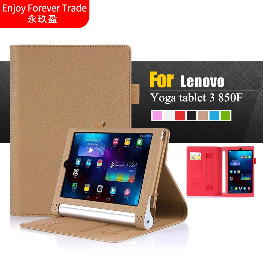 Высокое качество с отверстием карты Роскошный кожаный чехол для Lenovo YOGA Tablet 3 850f