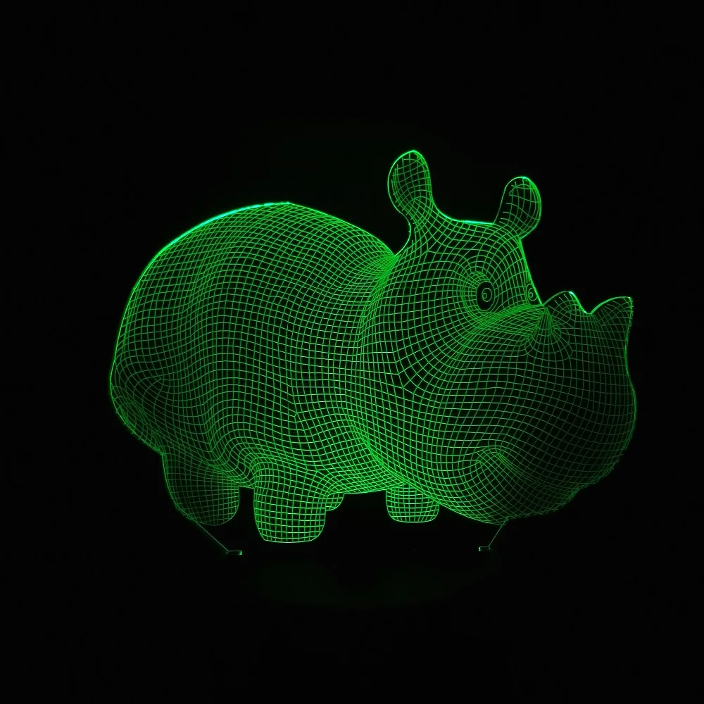 3D свинка дикая кабана животное Иллюзия ночник 7 цветов меняющий стол спальня детская для малышей прикроватная лампа настроение освещение подарки