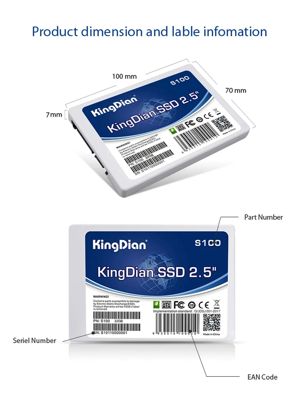 S100-32GB) KingDian SSD жесткий диск 32G 2,5 SATA2 для KKPOS тонкий Клинт ноутбук SSD 32GB