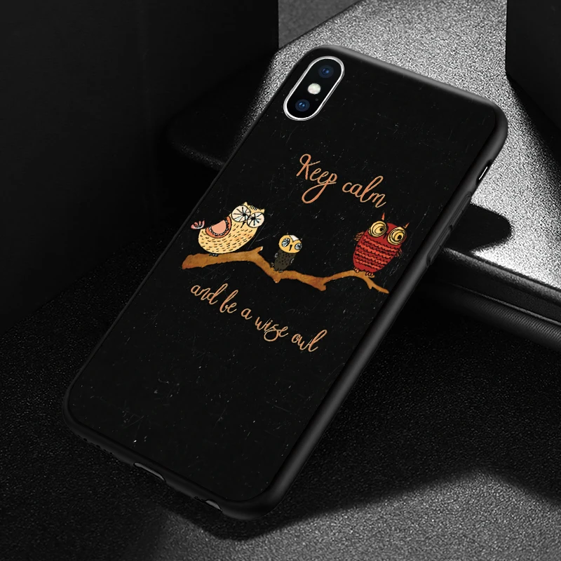 Сова Птица Животное тема шаблон для iPhone 5 5S SE 6 6S 7 8 Plus X XR XS Max жесткий чехол для телефона