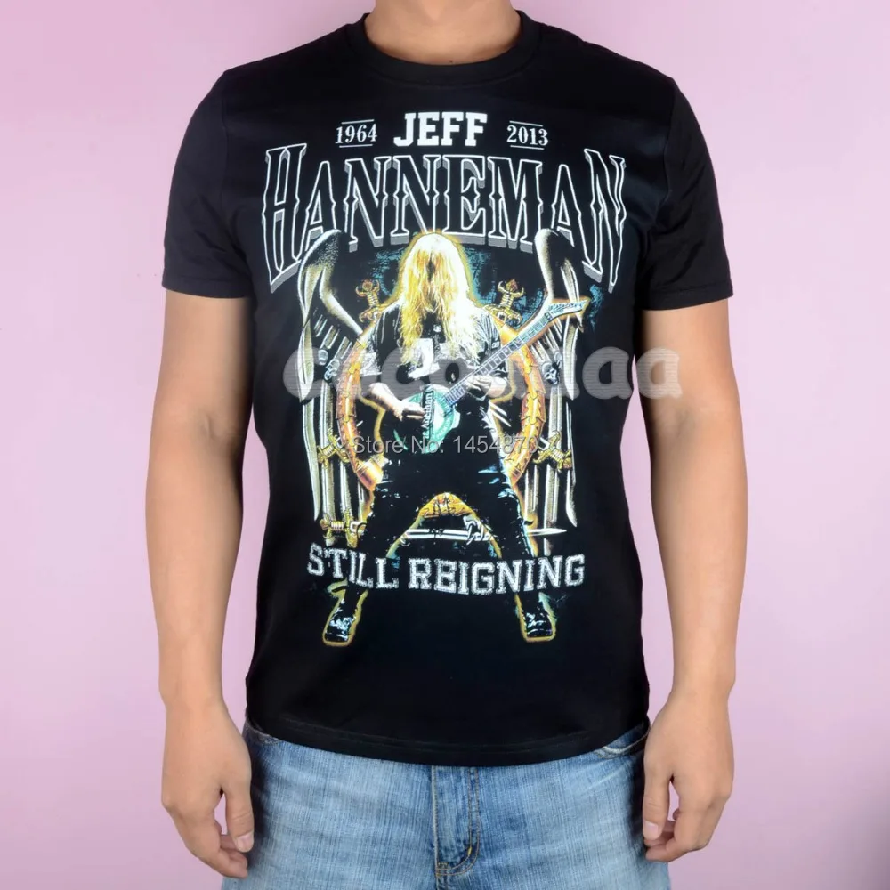Винтажная рубашка Rocker Jeff Hanneman SLAYER Рок мужская и женская Hardrock Thrash metal 100% хлопок rocker