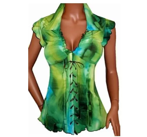 Новая летняя женская блузка свободная рубашка с коротким рукавом шифоновая