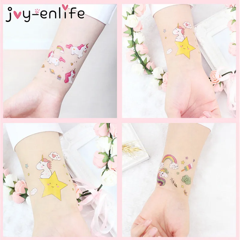 JOY ENLIFE 3 шт. Rocooart мультфильм Единорог татуировки Дети татуаж временное искусство