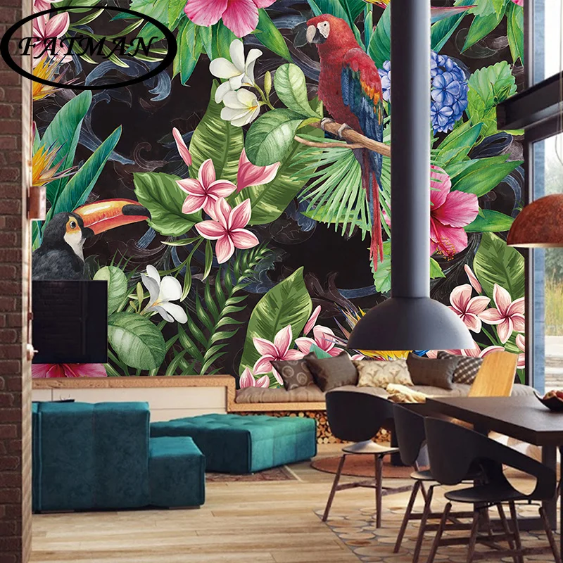 

Dropship Fatman Photo Wall Mural Retro Flower Blossom Wallpaper Forest Living Room 3d Wallpaper Murals Papel Pintado De Pared