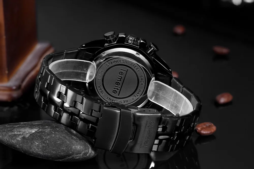 Часы TEMEITE мужские деловые многофункциональные кварцевые с ремешком из