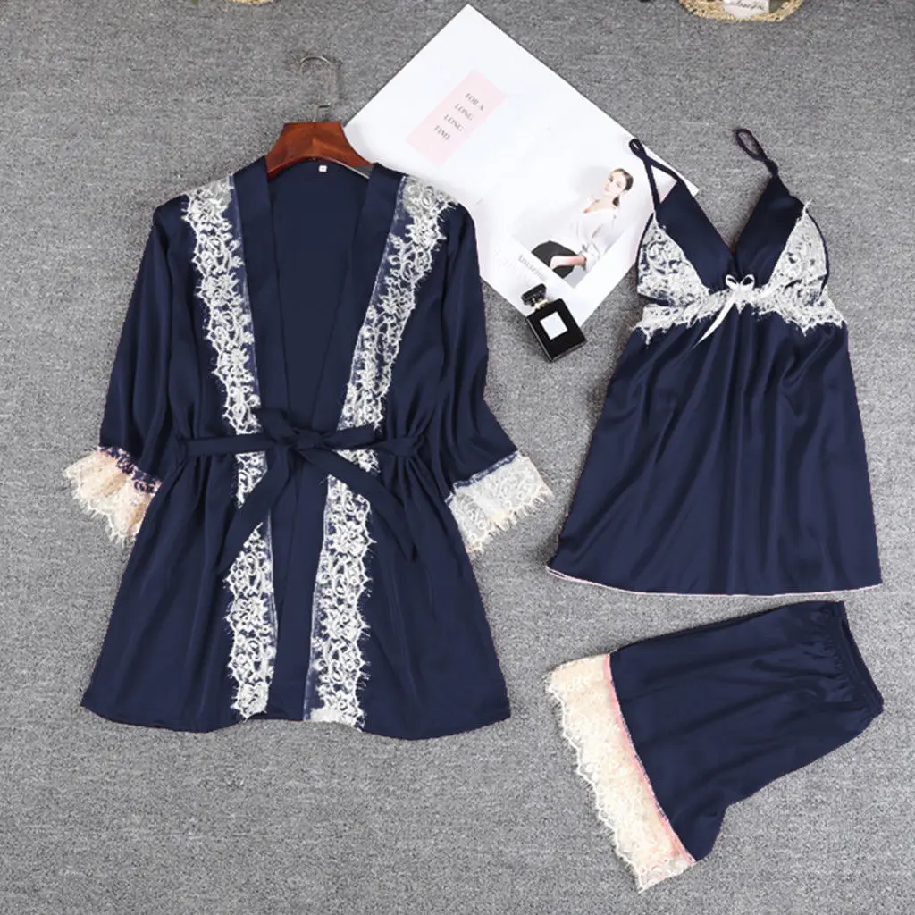 2018 новый стиль женское атласное кружевное нижнее белье Babydoll Нижнее Шорты Топы