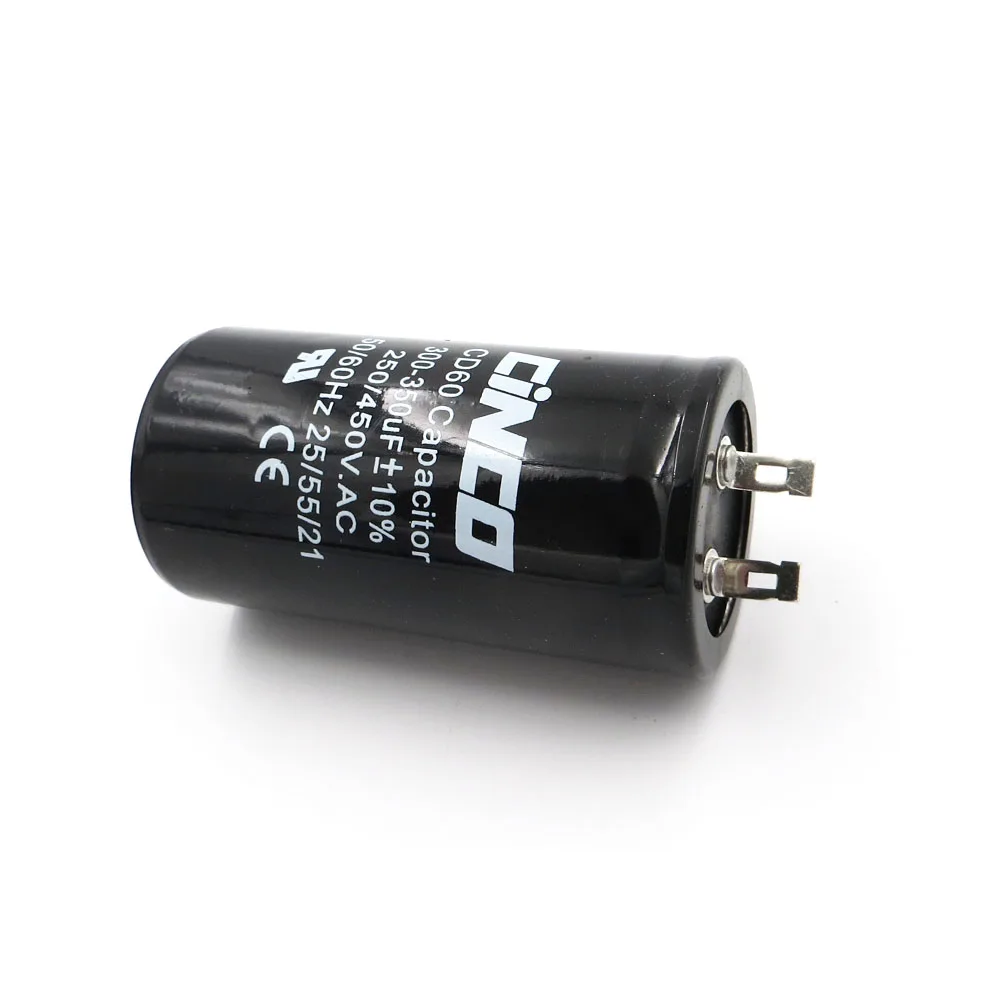 300-350 мкФ 250-450 V AC мотор прибора начать Run конденсатор с алюминиевой крышкой CD60