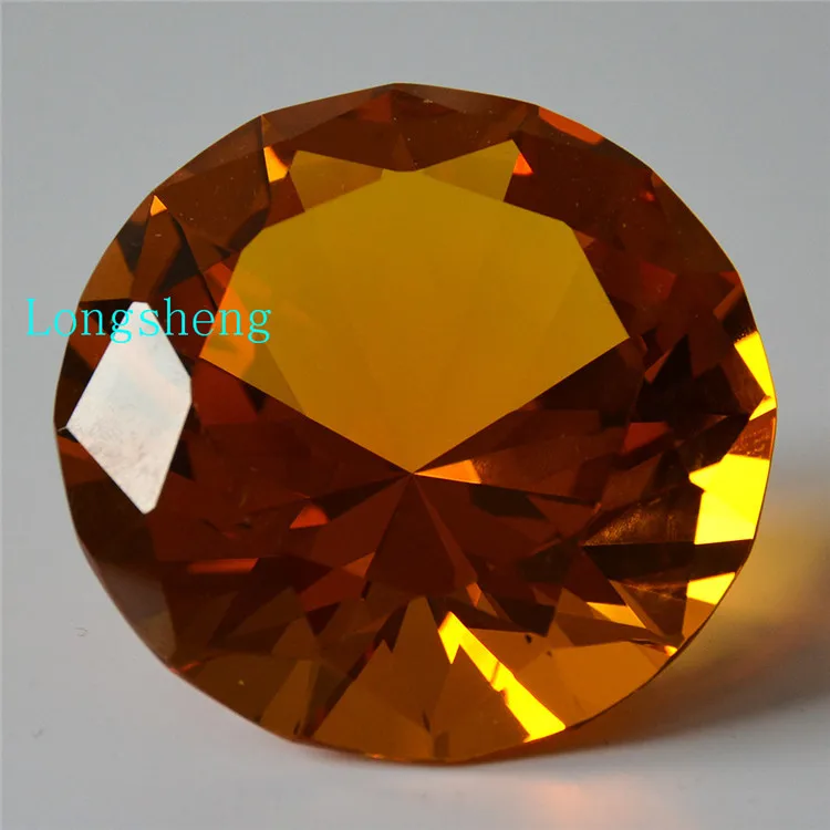 60 мм янтарный цвет Хрустальный бриллиант пресс папье украшения для дома