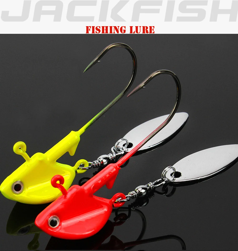 JACKFISH 1 шт., металлические крючки 6 г, 10 г, 14 г, свинцовая головка, крючок для приманки, джиг-голова, искусственные блестки, разноцветные рыболовные снасти, крючки