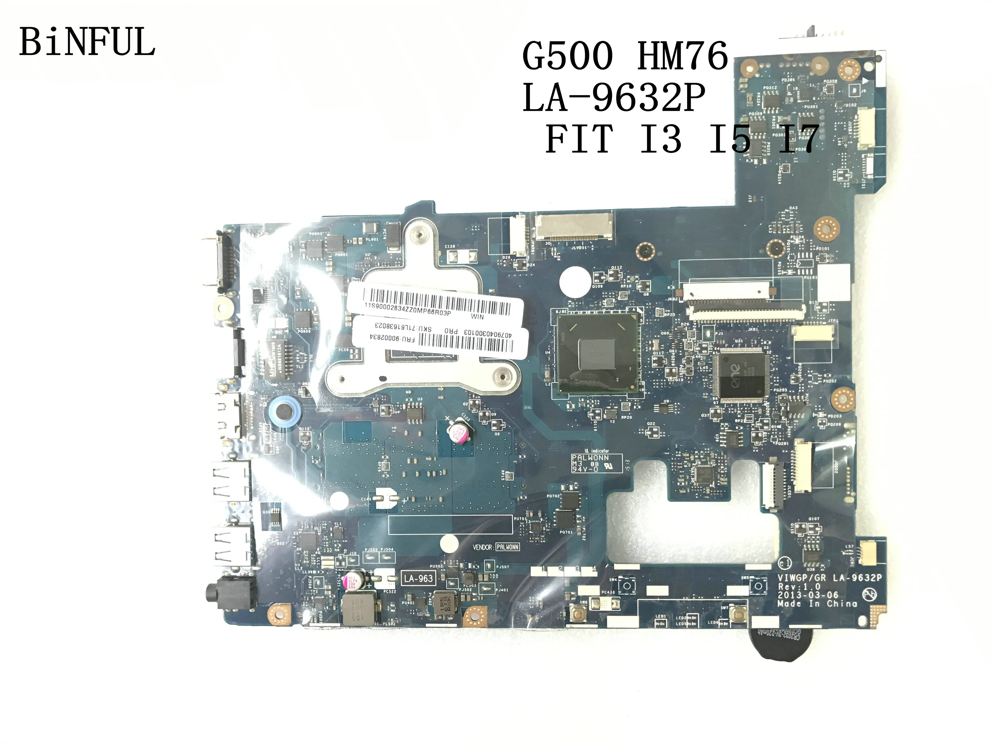 BiNFUL STOCK материнская плата VIWGP/GR LA 9632P для ноутбука LENOVO G500 NOTEBOOK HM76 I3 I5 I7|Материнские