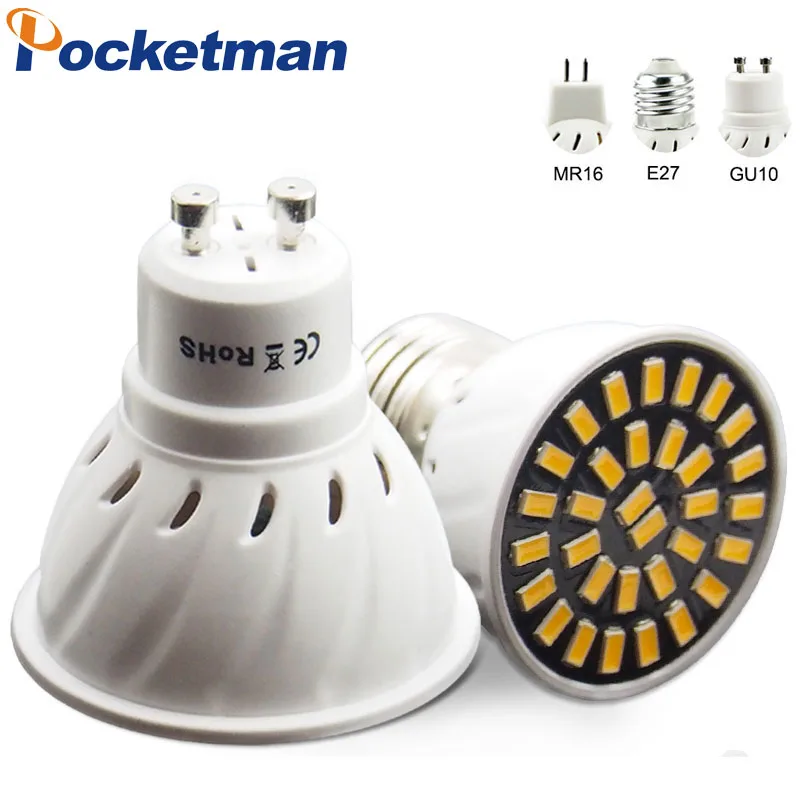 Bombillas Светодиодный прожектор GU10 E27 MR16 светодиодные лампы SMD 5733 энергосбережения 4