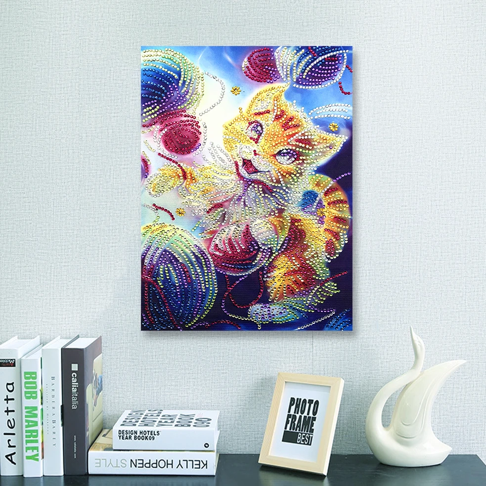 Алмазная картина особой формы 5D DIY вышивка крестиком мультяшная кошка животные