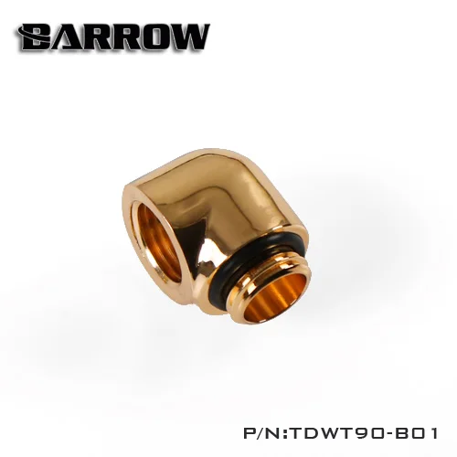 Barrow латунный черный белый серебристый резьба G1/4 90 градусов адаптер для водяного