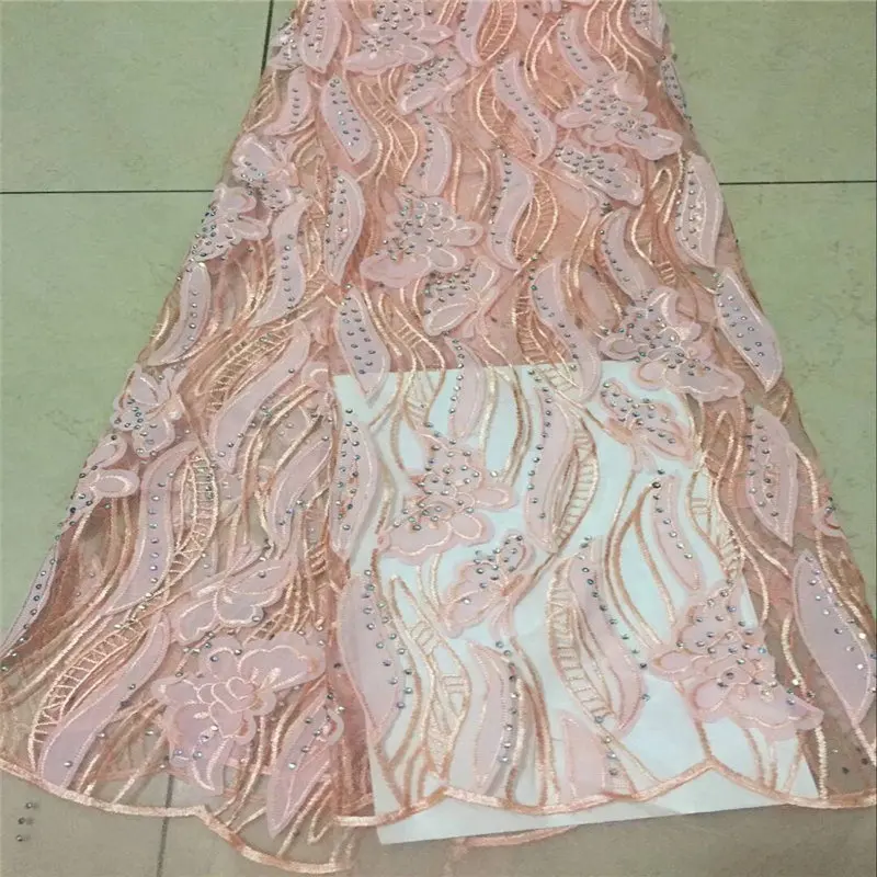 Африканская французская кружевная ткань со стразами вышитые Французские