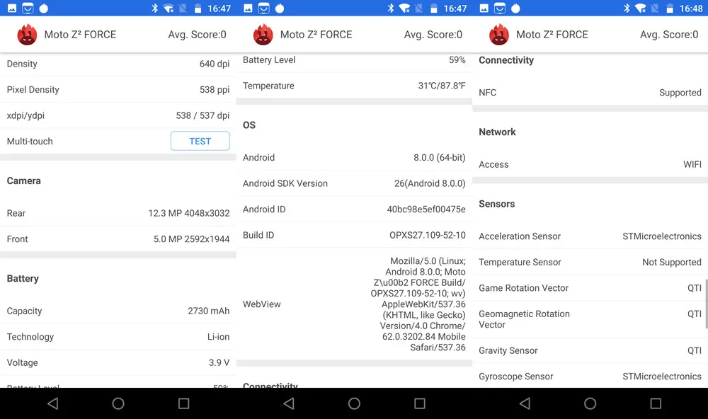 Смартфон Motorola MOTO Z2 Force XT1789-05, 5,5 дюймов, Snapdragon 835, 4 Гб+ 64 ГБ, 12 МП, камера заднего вида, NFC, Android 8,0, 4G, LTE