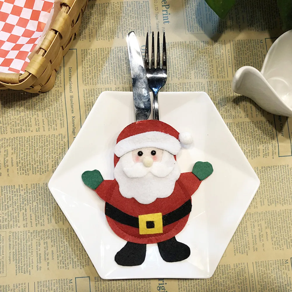 Newest Creative Home Party Fork Set Hat Storage Tool Christmas Decoration Bag Kitchen Flatware Tableware gift bag YF | Дом и сад