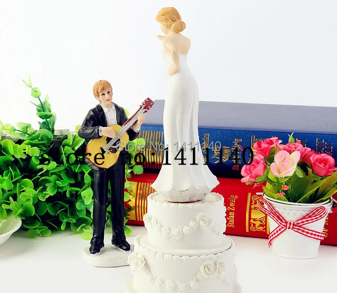 Новое поступление &quotмузыкальная гитара&quot пара свадебных тортов фигурки для