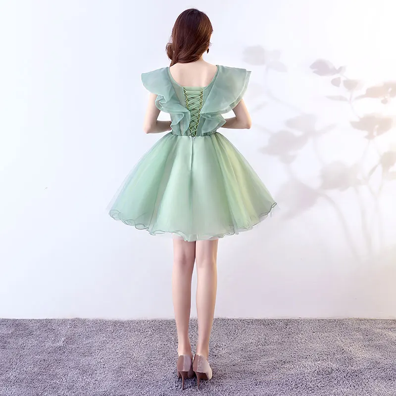 Новое поступление светло зеленое Короткое женское платье принцессы для подружки