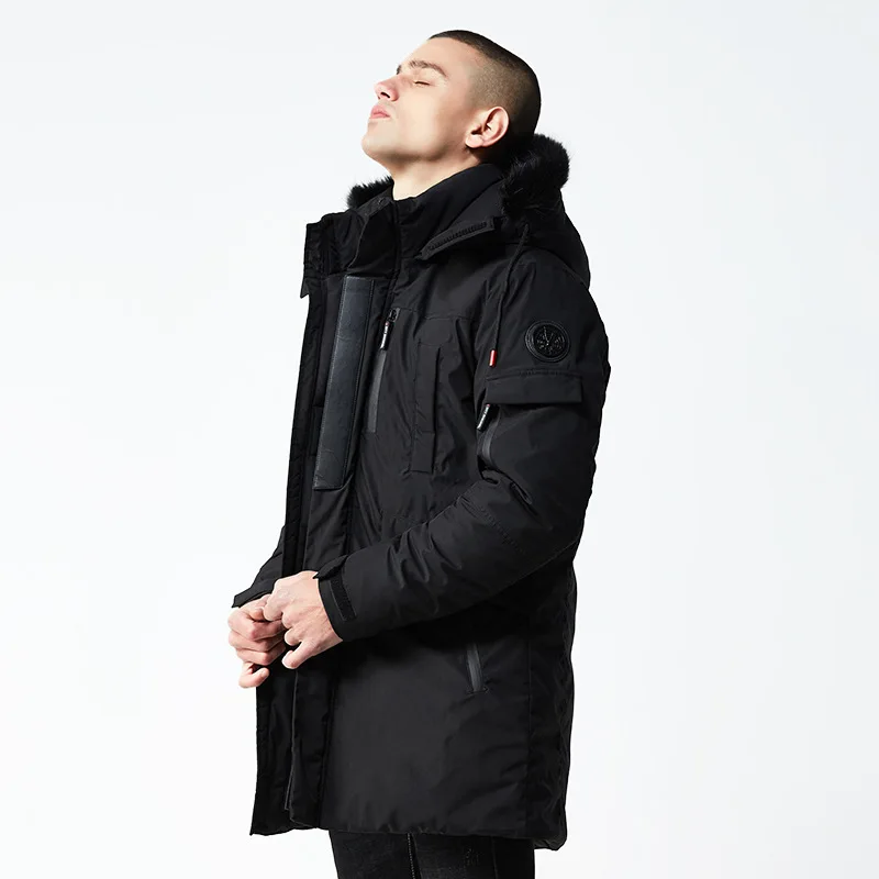 

New Winter Jacket Men Parka -30 Degrees Fur collar Hooded Quilted Padded Wadded Windbreaker warm Male Coat Parkas Overcoat 8F21E