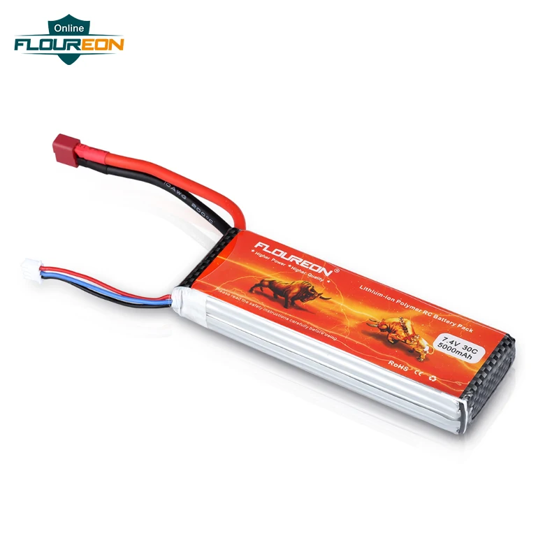 Floureon 7 4 V 5000 mAh 30C 2 S разъем типа deans LiPo батарея для DIY RC eader BX автомобиль/RC Самолет
