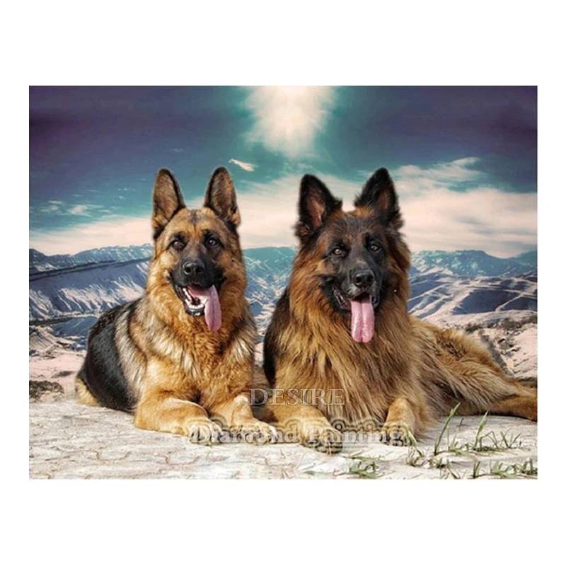 Desire Two Wolf Dog Love 5D DIY Алмазная Вышивка крестом бисером Вышивание полный квадратный