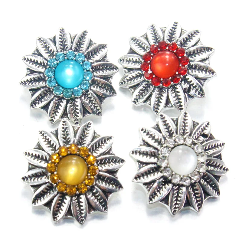 10 шт./лот металлическая кнопка с кристаллами Очаровательная 18 мм защелкивающиеся