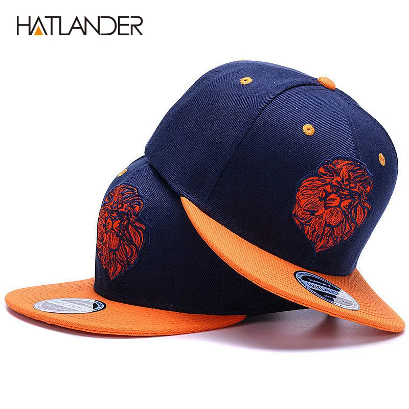 Высокое качество лев лицо вышивка snapback кепки Прохладный король хип-хоп шляпа для мальчиков и девочек