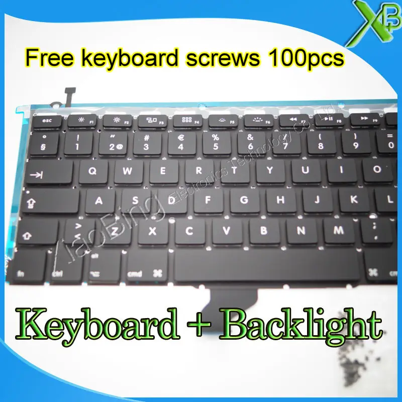 Совершенно новая шведская клавиатура для MacBook Pro Retina 13 3 дюйма A1502 SE с подсветкой и