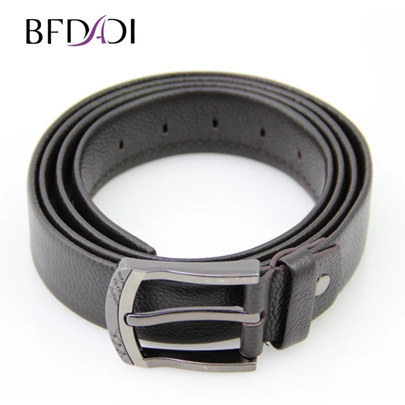 Урожай Мужская Черный Натуральная Кожа Одноместный Зубец Ремня Серебряный Тон