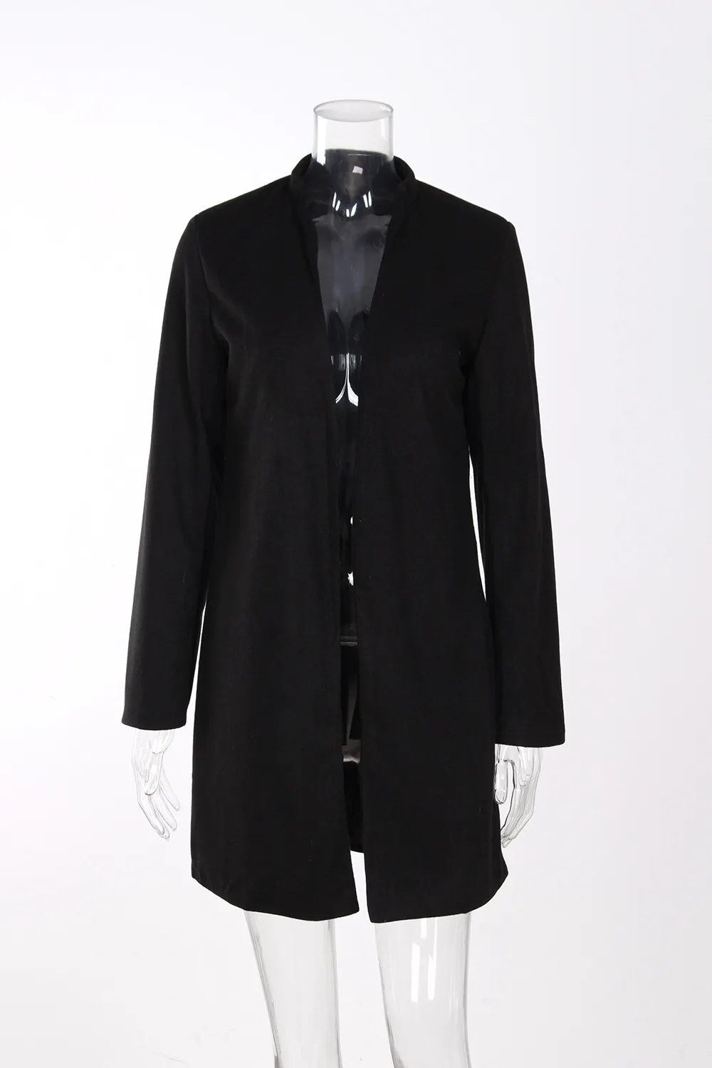 Тренч с длинным рукавом для женщин базовый шерстяной длинный кардиган осени и