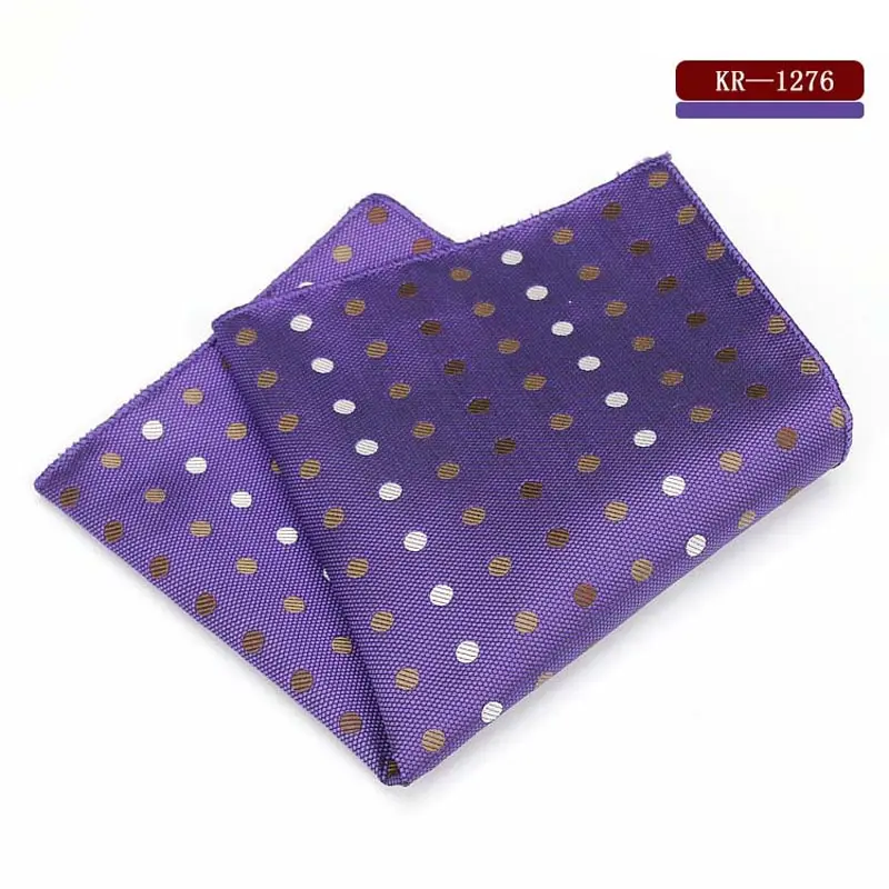 KR1273-1292 Роскошные Для мужчин полиэстер шелк модный мужской Карманный платок квадратный Винтаж горошек платки Свадебная вечеринка полотенце для сундуков 22*22 см - Цвет: SFKR 1276
