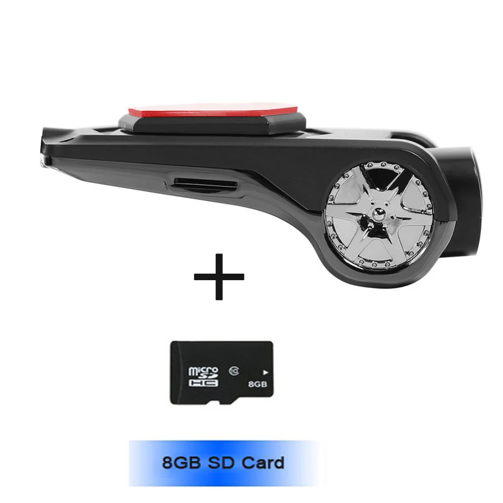 HD USB Видеорегистраторы для автомобилей Камера Dash Cam вождения видео Регистраторы Широкий формат DVRs регистр - Название цвета: DVR-8G SD Card