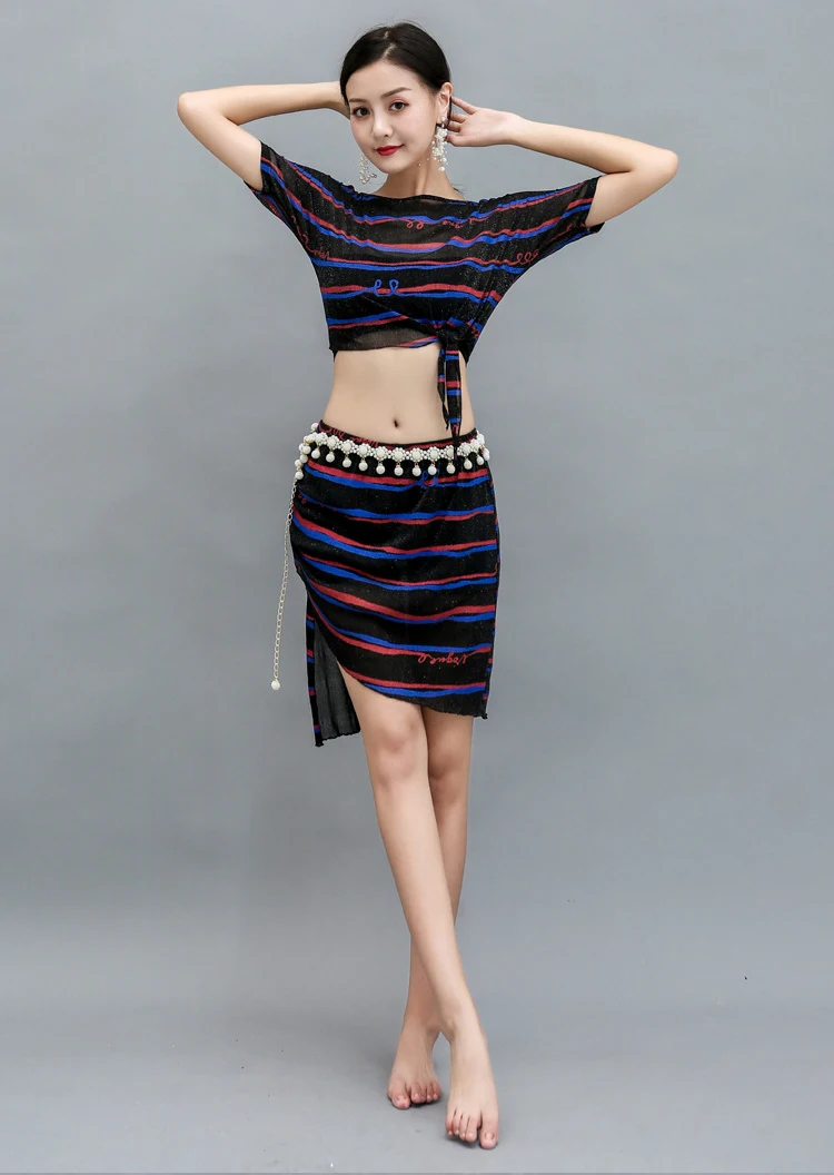 Профессиональный женский костюм для танца живота топ + юбка комплект женщин