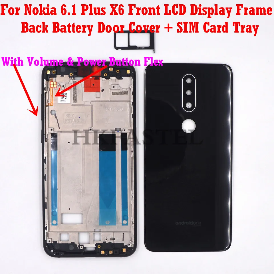 Оригинальный Корпус для Nokia 6 1 Plus X6 мобильный телефон фронтальная ЖК-рамка задняя