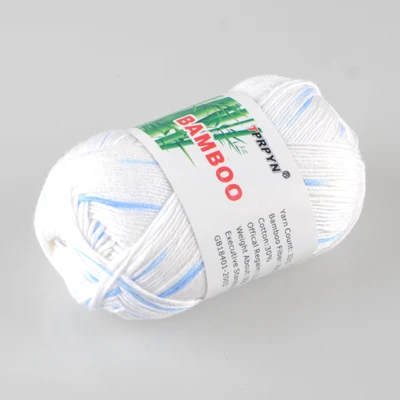 37 white blue TPRPYN 500 г = 10 шт. мягкая гладкая натуральная бамбуковая хлопковая пряжа для ручного вязания, Детская хлопчатобумажная пряжа, вязаная спицами 2,25 мм - Цвет: 37 white blue