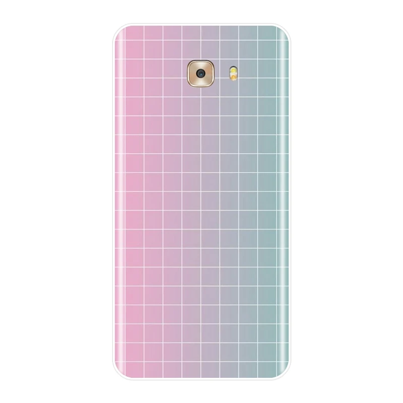 Мягкий чехол для телефона Samsung Galaxy C5 C7 C8 желтый розовый черный решетчатый