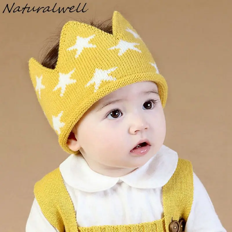 

Naturalwell Children crown Headband Girls Crochet hat Kids hair accessories Baby hair bands Soft Headbands with star 1pc HB102