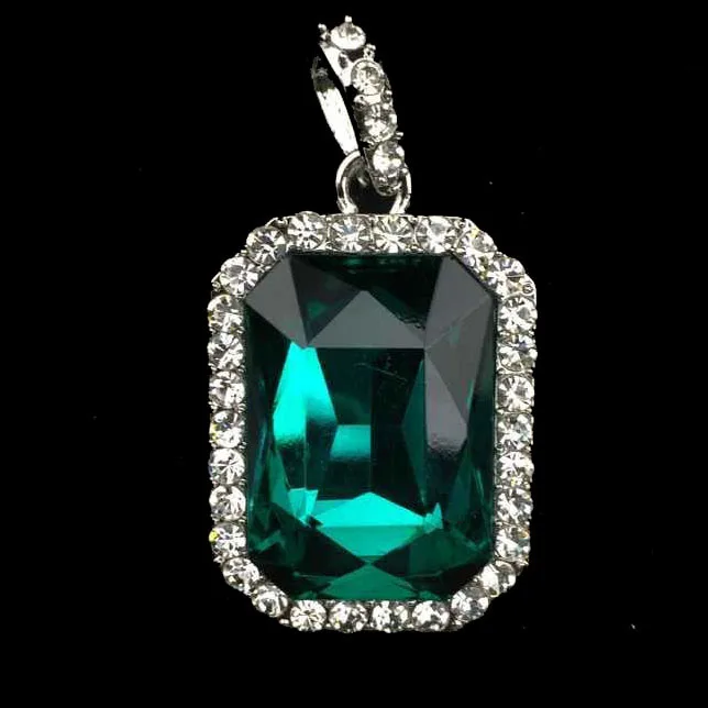 Серебряный тон хип-хоп кулон с цепи коробки Цепочки и ожерелья Рэперы расшитые