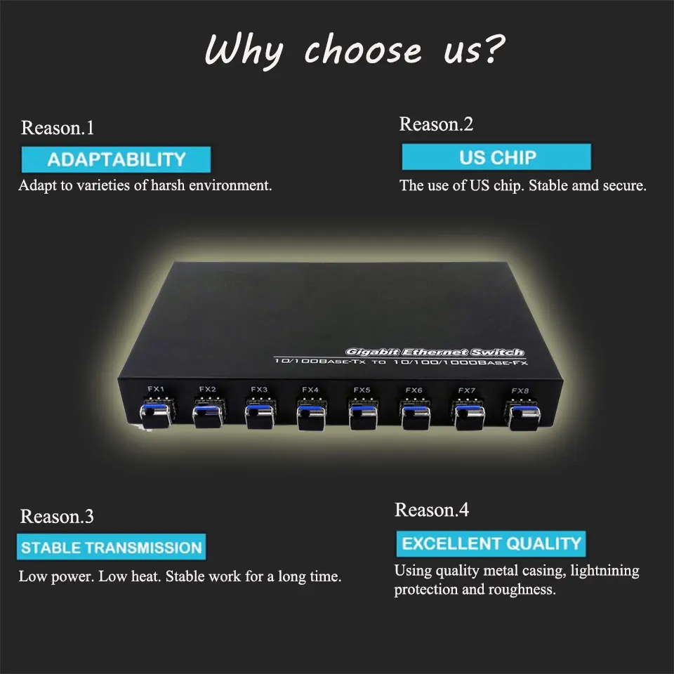 SFP 8G2E 1000 м гигабит 8 sfp волокно 2 RJ45 UTP волоконно-оптический медиаконвертер ethernet волоконный коммутатор для GBIC SFP