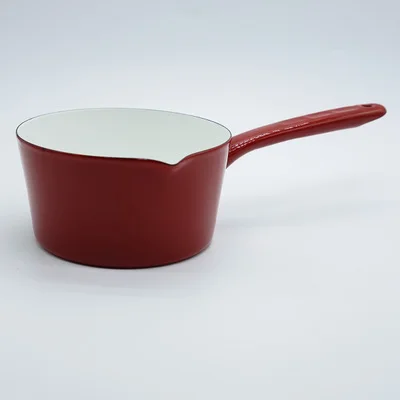 Red Эмаль горшок с одной ручкой горшок молока для маленьких Еда - Цвет: Red