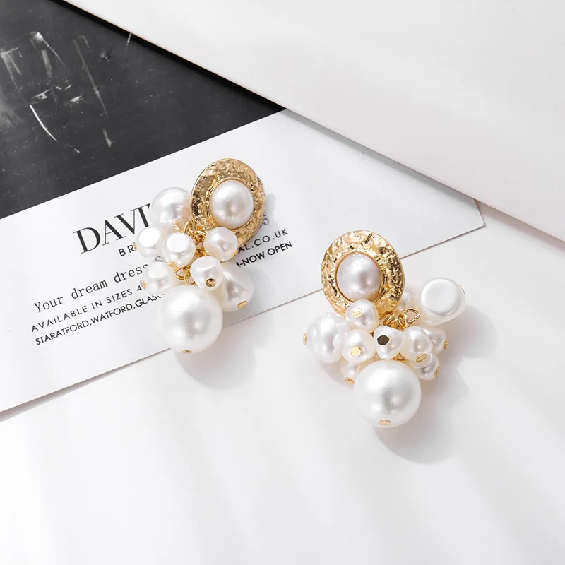 Женские серьги-подвески ZA с белым жемчугом женские вечерние серьги из золотого