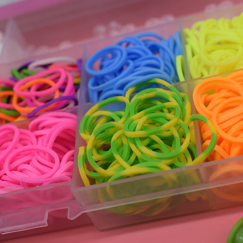 600 Uds. De juguetes para ni&ntilde;os, bandas de goma, brazalete para el pelo de ni&ntilde;a, pulseras tejidas de goma de colores, regalo para ni&ntilde;os, juguete-5