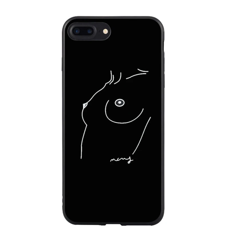 Black Simple Scrub Soft TPU Phone Case For iPhone 6S Silicone Back Cover 6 7 8 8plus 7Plus X |