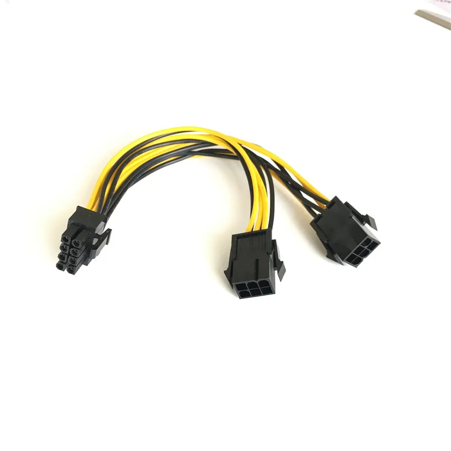 GPU Molex 8 pin (6 + 2) PCI Express male to 2 x Dual PCIe 6 Female Graphics Video Card PCIE VGA Splitter Hub силовой