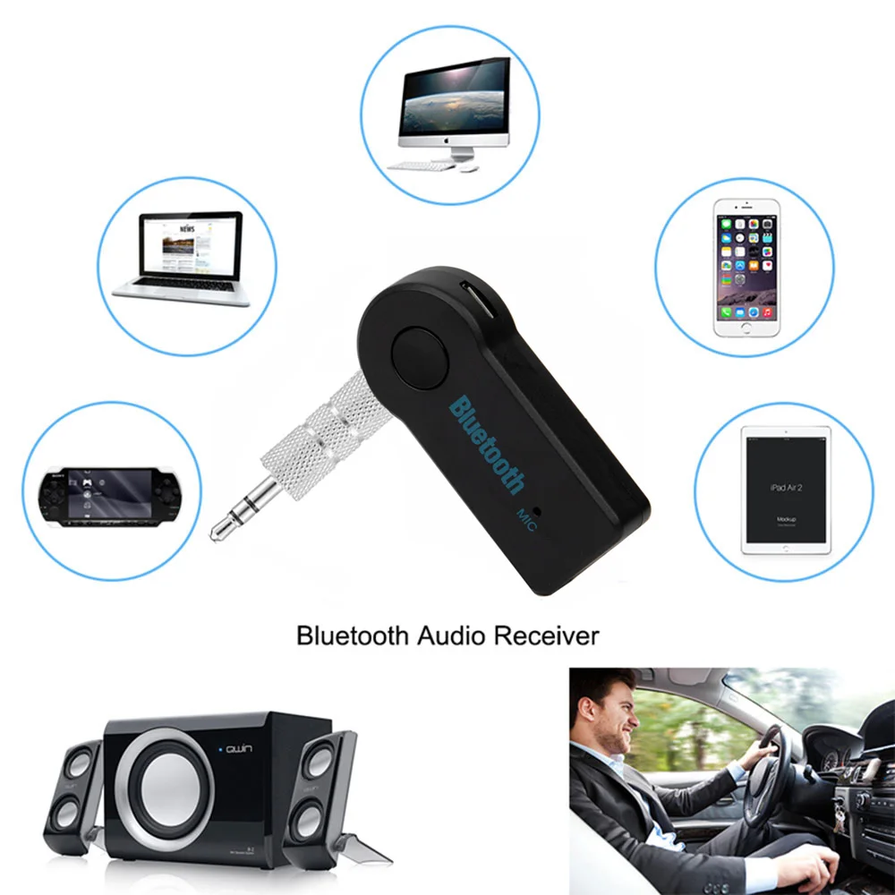 Vexverm 3,5 мм Jack AUX гарнитура громкой связи Беспроводной автомобиля Bluetooth, свободные руки, ресивер, набор, адаптер для наушников MP3 Музыка Аудио приемник адаптер Z35